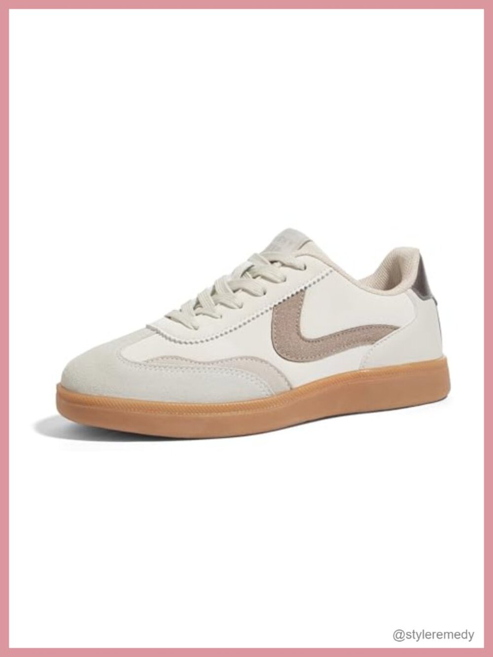 Faux PU Leather Women's Fashion Sneakers Casual Lace Up Walking Shoes